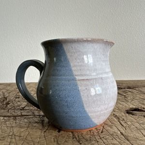 Richard Fisher Creamer Pitcher Studio Art Pottery Farmhouse Blue Niagara Falls